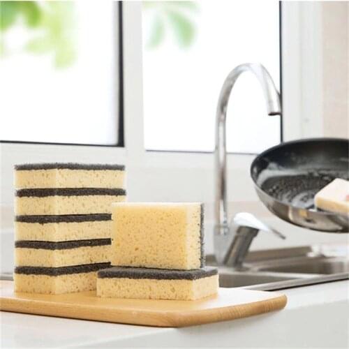 6Pcs Combination Double-sided Magic Sponge For Washing Dishes Kitchen Scouring Pad Decontamination Cleaning Brush Supplies