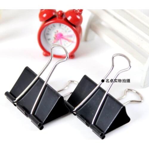 Free Shipping (12pcs/set)51mm long tail clip black dovetail clip purse clip metal ticket clip office supplies