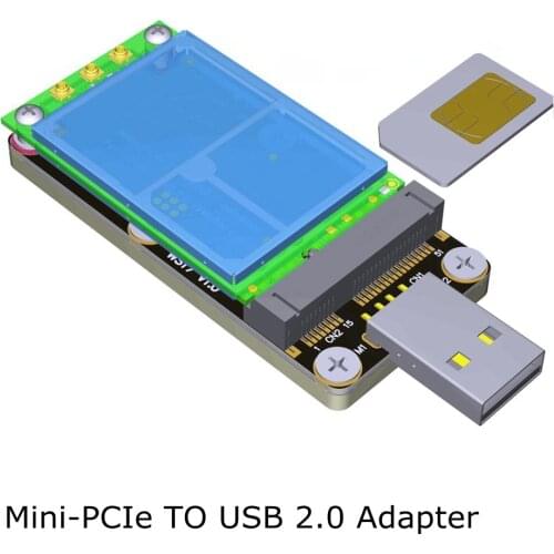 USB 2.0 To MPCIe Mini PCI-E 3G 4G 5G LTE WWAN Wireless Module EC20 Adapter Card Mini-PCIe With Standard Dual SIM Card Slot