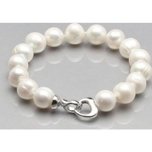 HUGE NATURAL AAA 10-11MM SOUTH SEA WHITE PEARL BRACELET 7.5"