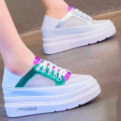 Casual Shoes Sandals Women Leather Oxfords Ankle Boots Platform Comfort Creepers Lace Up High Heel 34 35 36 37 38 39