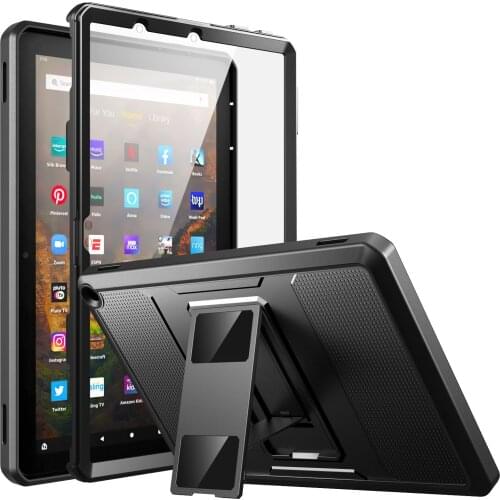 Case For All-New Kindle Fire HD 10 and Fire HD 10 Plus Tablet（11th generation,2021 Release),Full Body Rugged Hands-free Viewing