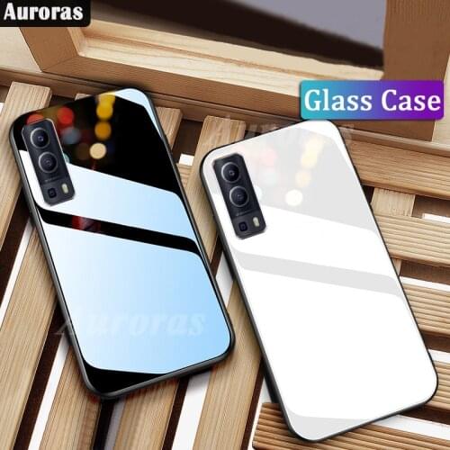 Auroras For VIVO Y72 5G Case Tempered Glass Hard Back Cover For VIVO Y72 Case Shockproof Coques Fundas Case Y52