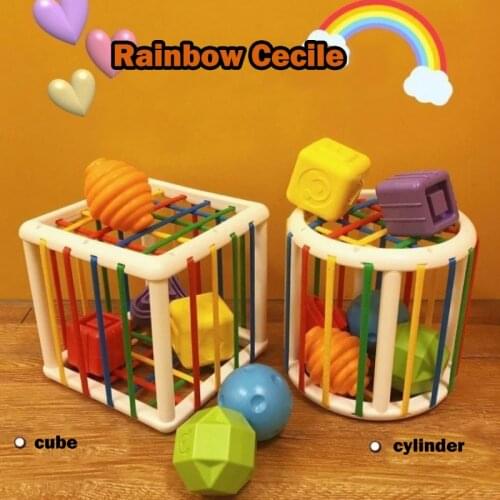 Baby Puzzle Rainbo Enlightenment Exercise Finger Grip Shape Recognition Early Education Parent-child interactive Toys Unisex