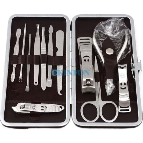 DHL 100Set 12 in 1 Nail Art Manicure Set Nail Care Tools with Mini Finger Nail Cutter Clipper File Scissor Tweezers
