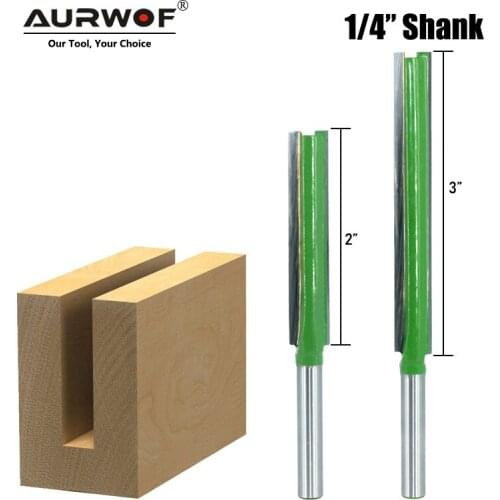 Router Bit 1/4 Shank Extension Long Straight Trimming CNC Bit Milling Cutter for Wood Edge Cutting MC01002-G