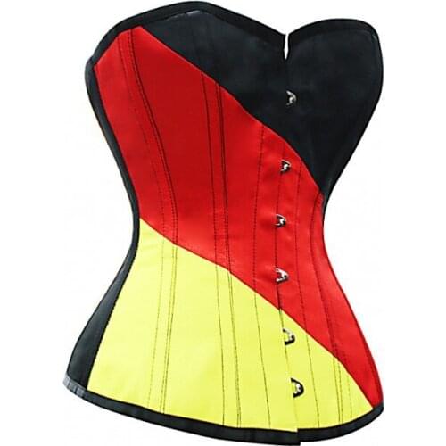 Germany Flag Corset For Women Steel Boned Overbust Corset In big Discount 3S3189 Lady Corsets
