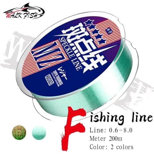 WALK FISH Carp Fishing Line Invisible Fishing Line 200M Thread Speckle Line Super Strong Nylon Fishing Line Spotted Fishing Line