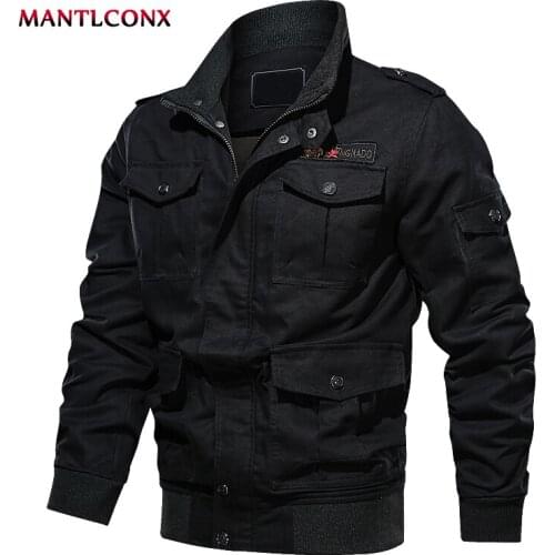 MANTLCONX Plus Size 6XL Military Jacket Men Autumn Army Jacket Coat Tactical Jacket Men Multi Pocket Cargo Jacket Mens Clothing