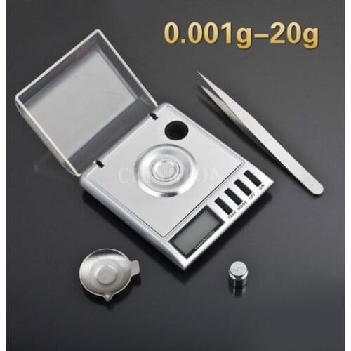 20Pcs/Lot New 0.001g 20g 0.001g/20g Digital Milligram Gram Scale Gold Gram Balance Weight Weighing Scale