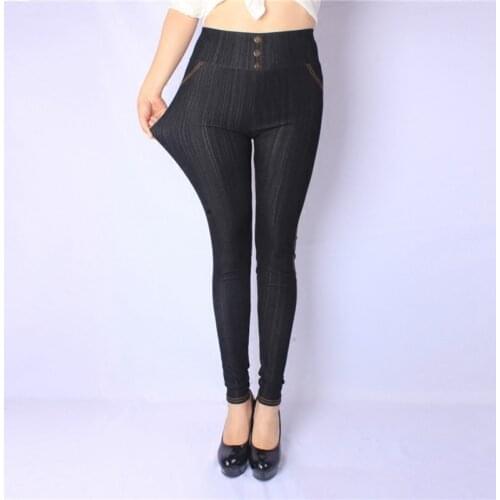 New Arrival Spring and Autumn style High Quality big elastic Denim soft 5XL Plus size 100kg leggings women pants