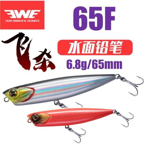 NEW EWE 6.8g/65mm AR-C Floating Stickbait FX65F Topwater Walk Pencil Lure Surface DOGX Popper Bait For Trout Bass Shad Swimbait