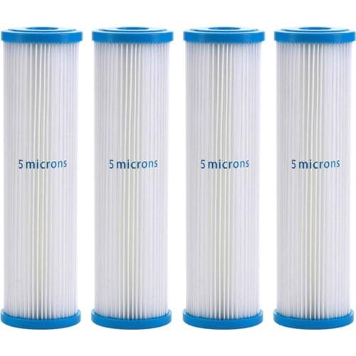 4-PACK Of 5 μm Whole House Sediment Pleated Water Filter 2.5" x 10"
