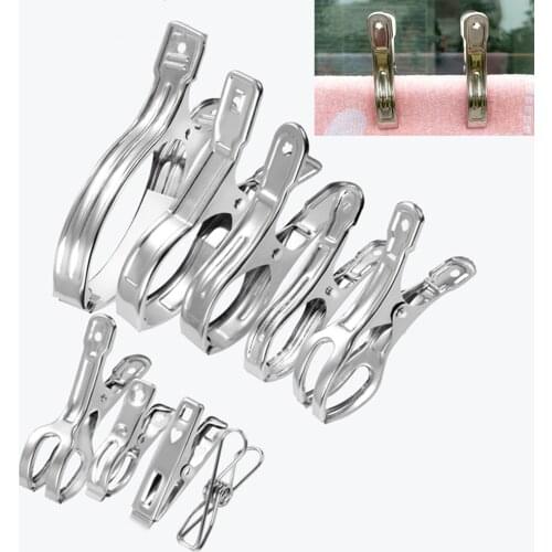 Multi-size stainless steel strong clothes clothespins quilt clothes clips large windproof clothespins to dry and windproof