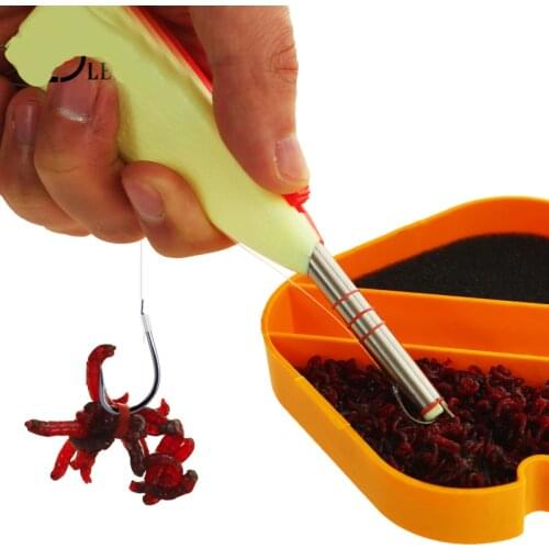 LEDIAO Professional Earthworm Bloodworm Clip Portable Fishing Baits Lightweight Clip Fishing Lures Fishing Tackle Accessories
