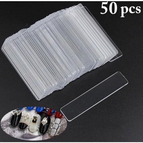 50PCS Kapmore Transparent Nail Stand Plastic Practice Nail Holder Clear Nail Art Display Stand Manicure Salon Display Holder
