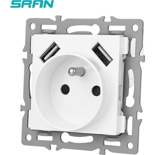 SRAN FR Socket With Usb Module Accessories With Iron Plate And Iron Claw Suitable For SRAN F Series 82mm Panels , FG101-FR02W