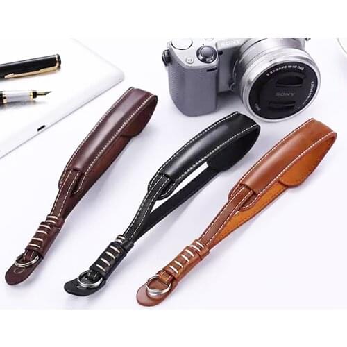 Camera Strap Wrist Hand Belt Strap PU Leather Lanyard for DSLR Camera Sony Canon