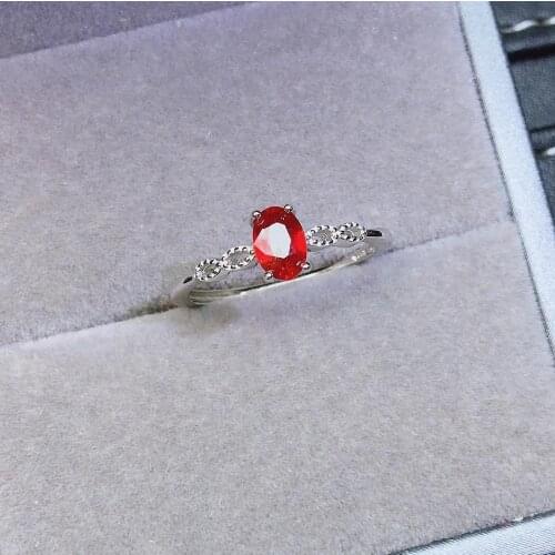 Shilovem Natural New Burning Pigeon Blood Ruby Gemstone earrings for Women Real 925 Sterling Silver Fine 4*6mm jcj0406866agh