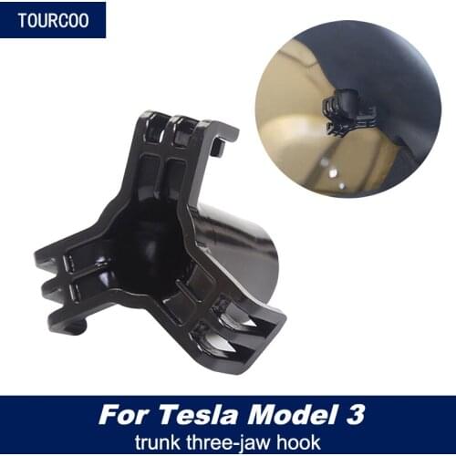 For Tesla Model 3 Rear Trunk Three-jaw Multifunctional Hook Car Modification Refit Accessories