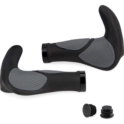 Bike Grips, 1 Pair Soft Rubber Ergonomic Design Bicycle Handlebar Grips for Mountain Bike MTB BMX Bicycle Cycling