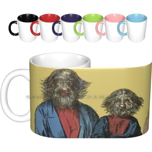 Vintage Freak Show Poster , South London ( Hairy Man And His Son ) Ceramic Mugs Coffee Cups Milk Tea Mug Freak Show Circus