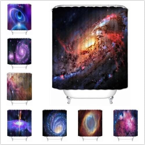 Musife Custom galaxy Shower Curtain Waterproof Polyester Fabric Bathroom With Hooks DIY Home Decor