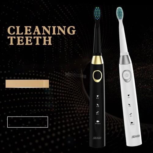 Toothbrush 3 Adult Black and White Toothbrush USB Charging Waterproof with 5 Cleaning Modes