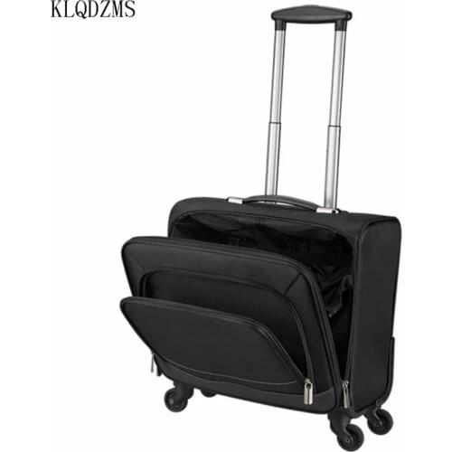 KLQDZMS 16Inch Waterproof oxford men business boarding luggage women carry on travel suitcase fashion rolling luggage