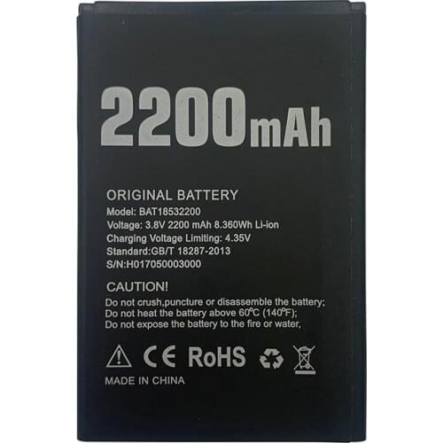 DOOGEE X53 Battery Replacement BAT18532200 2200mAh Large Capacity Li-ion Backup For DOOGEE X 53 Smart Phone Batterie Bateria