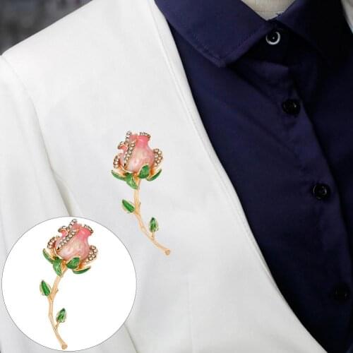 Korea Women Rhinestone Inlaid Flower Brooch Pin Clothes Decor Jewelry Gifts For Evening Party Female Clothing Decoration hot