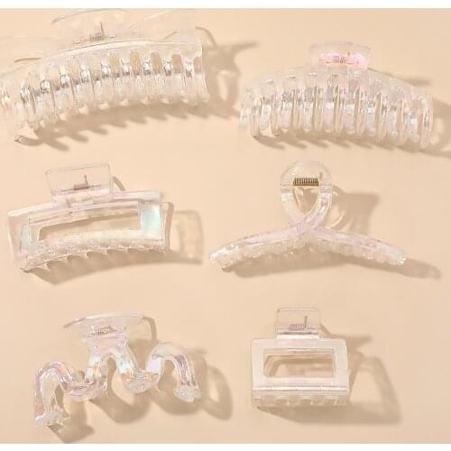 Korean Geometric Hair Claws Elegant Clear Acrylic Hair Clips Hairpins Barrette Headwear for Women Girls Hair Accessories Gifts