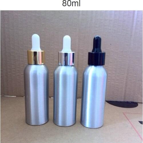 100pcs 80ml aluminium bottles essential oils wholesale , 80 ml aluminium cosmetic bottles , aluminium dropper bottles for sale