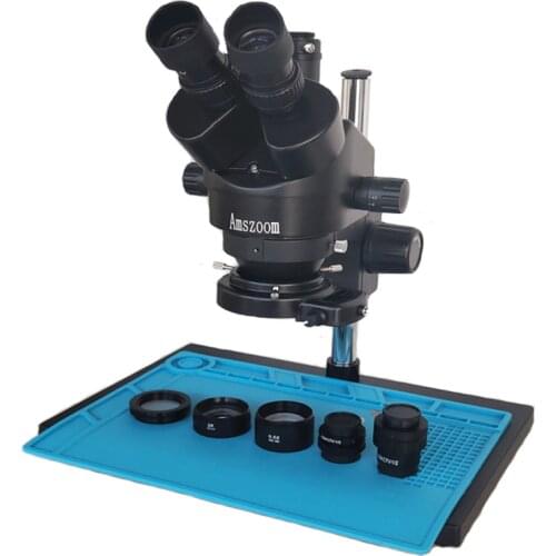 3.5X-90X SimulFocal Trinocular Stereo Microscope +CTV1/2 CTV1/3 Adapter +144 Led Lamp Lights+0.7X 2.0X Objective Lens Phone Kits