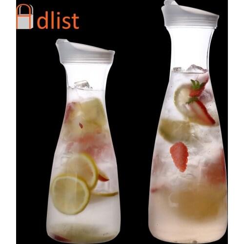 6pcs Capacity Acrylic Fruit Juice Milk Pot Beverage Cold Water Kettles Water Pitcher Jug Bar Kitchen Restaurant 0.6L/1L/1.6L