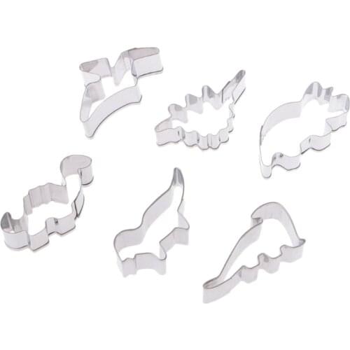 6Pcs Hot Stainless Steel Dinosaur Animal Baking Biscuit Cookie Cutter Cake Mold