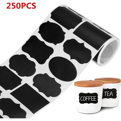 8 Styles Per Roll Round Blank Chalkboard Labels Sticker Erasable Removable Waterproof Label for Glass Bottle Jar Labels 250pcs