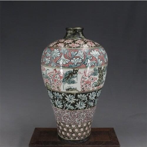 Antique SongDynasty porcelain vase,JiZhou Kiln Eight Immortals bottle,Hand painting crafts,Decoration Collection,Free shipping