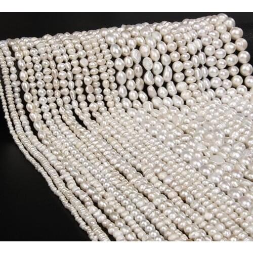 Natural Freshwater Pearl Beads Irregular Shape Punch Loose Baroque Bead For Jewelry Making Needlework Diy Bracelets Necklace 14"