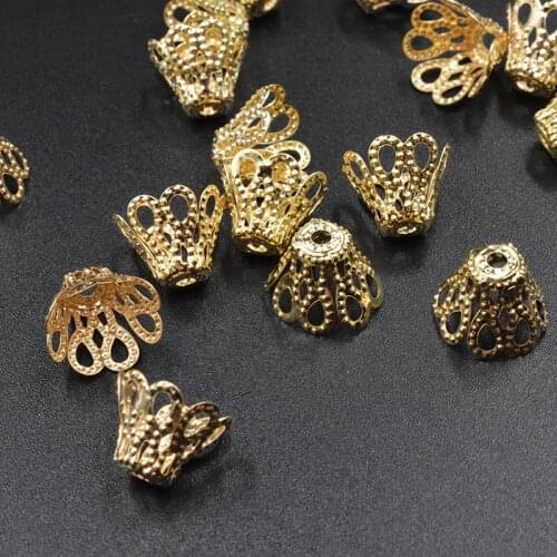 FLTMRH 50pcs 7*8mm ery Acce.es Beads Caps Medie cup silver color/Gold/Dull silver color Plating