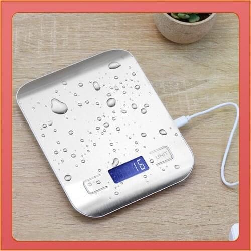 LCD Display 10kg/1g Multi-function Digital Food Kitchen Scale Stainless Steel Weighing Food Scale Cooking Tools Balance