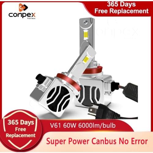 Conpex h1 led h7 Led H4 H11 HB4 HB3 9005 9006 9012 HIR2 HB2 Headlight V61 Car Bulb 6000K White 12000lm Super Mini Auto Light 12v