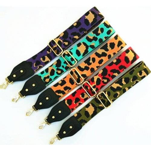 Color Replaceable Leopard Print Womens Shoulder Straps, Adjustable And Widened To Reduce