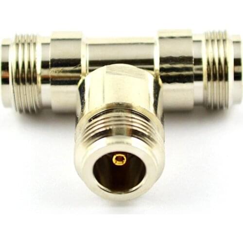 N Type Female to 2X N Type Female T Type 3 N Female Jack RF Coaxial Connector Adapter