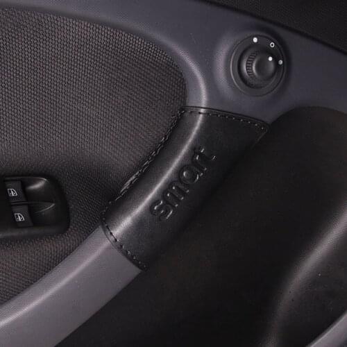 Car Door Handle Pad leather Protection Cover For Smart fortwo 453 Car accessories interior Styling decoration Modification