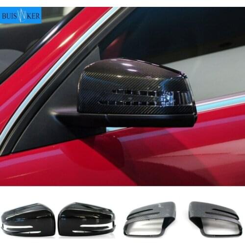 2pcs Carbon Fiber Style Car Rearview Mirror Shells Side Mirror Cover Cap For Mercedes Benz CLA GLA W212 W212 W221 W204 2009-2013