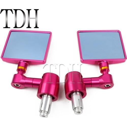 Square Mirror Motorcycle Bike Cruiser Chopper Side Rear view Mirror 7/8" 22mm Handle Bar End Rearview Convex Mirror Universal