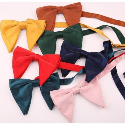 Linbaiway Adult Big Velvet Bowtie for Mens Wedding Party Necktie Gravata Borboleta Bridegroom Adjustable Bowknots Slim Bow Ties