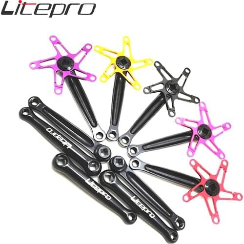 Litepro Folding Bike Crankset CNC For Brompton Ultralight 130BCD 170mm 14 16 Inch Bicycle Crankset Square Hole BMX Parts