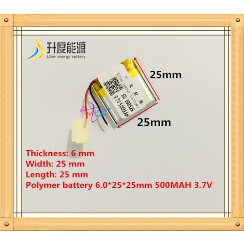 602525 062525 3.7V 500mah Lithium polymer Battery with Protection Board For MP3 MP4 GPS Digital Products Free Shipping